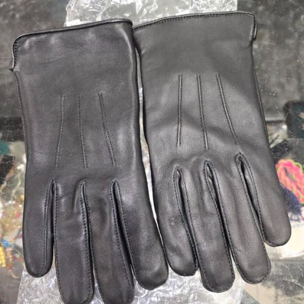 NWOT Men's Unbranded Black Fleece Lined Gloves Size Medium